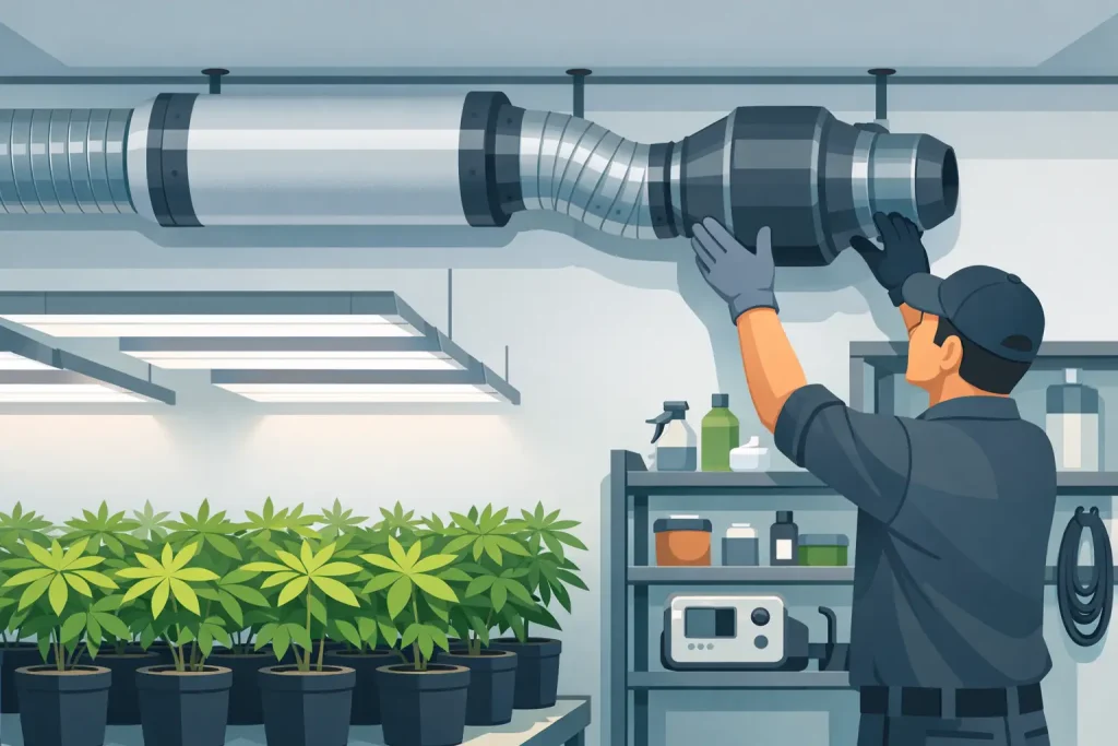 Silent Carbon Filter Setup for Quiet Grow Rooms